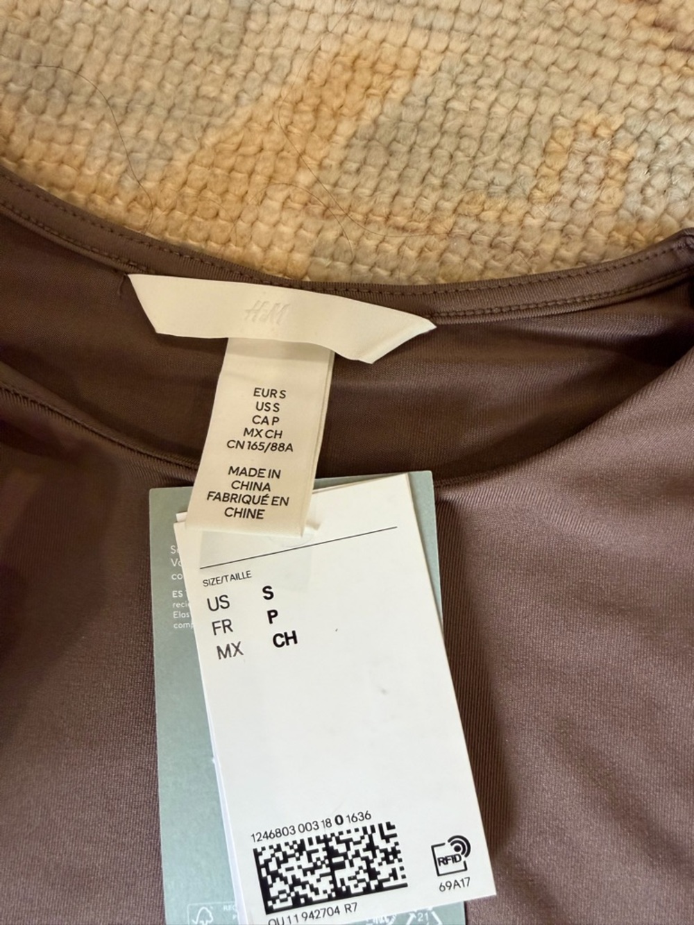 H&M Long Sleeve Jersey Tops - Black, Brown, Cream - Picture 7 of 14
